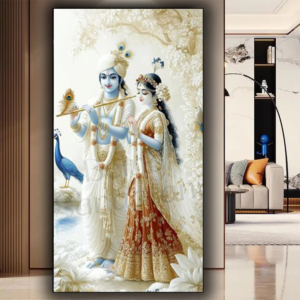 Resin Art Radha Krishna - Senhor indiano radha krishna casal 5d