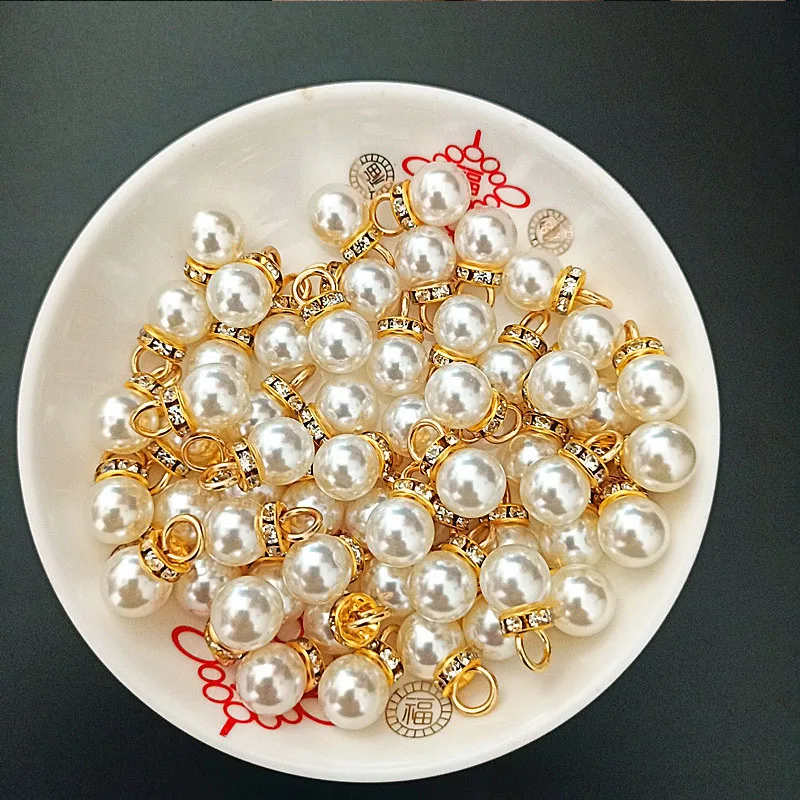 Resin Art Design For Wedding - 30 pçs redondo pérola diamante pingente