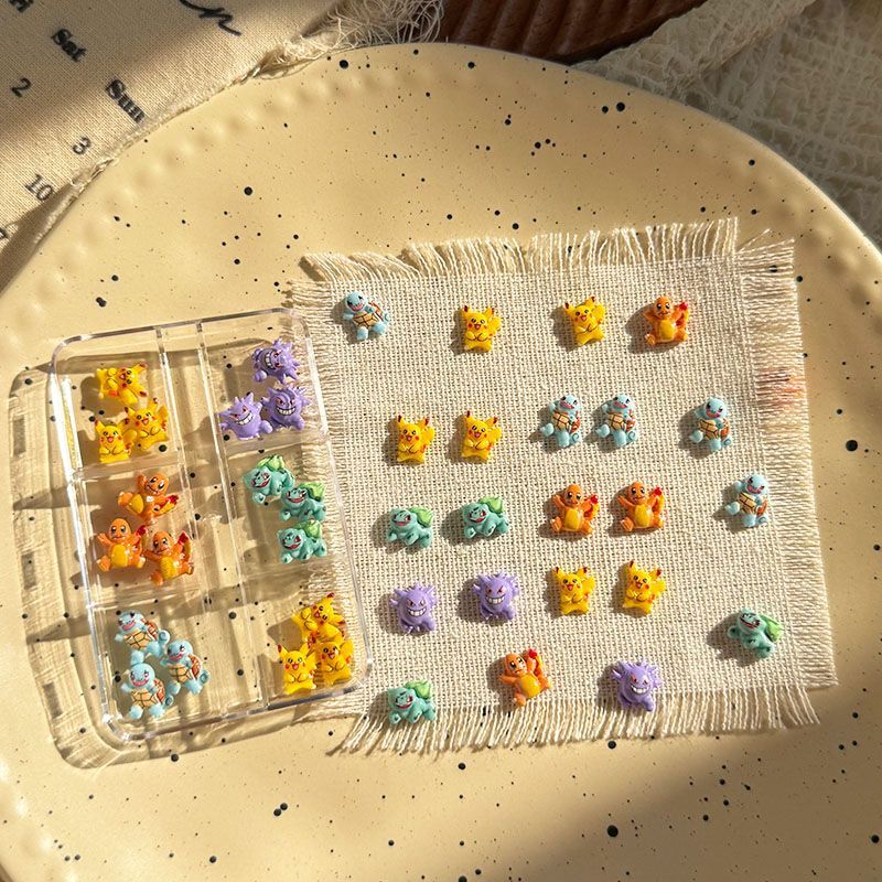 Resin Art Decor - Acessórios de nail art Pokémon, mini