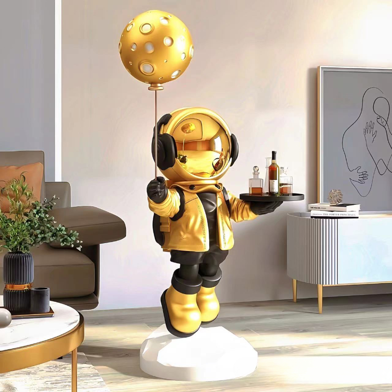 Resin Art Floor - Grande criativo astronauta ornamentos de armazenamento