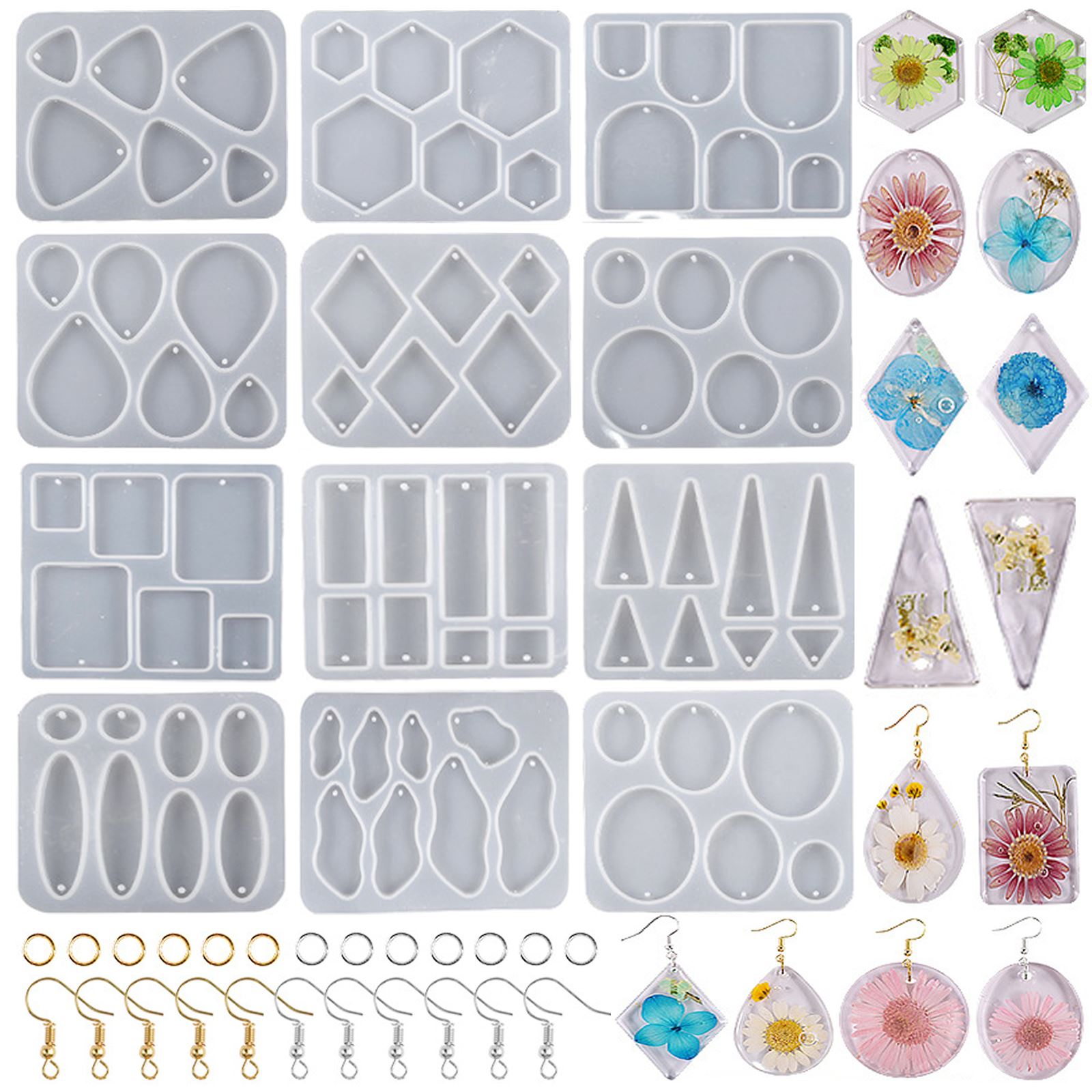 Brinco geométrico pingente de  - Resin Art Mold avaliação e preço